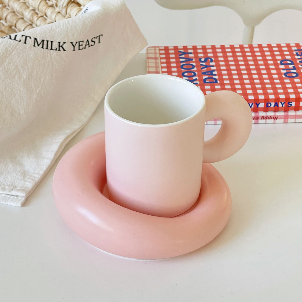 Set tasse et soucoupe en céramique - Design minimaliste